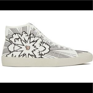Saint Laurent mid-top sneakers with a fist&cloud